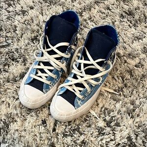 Converse Blue and White High-Top Sneakers